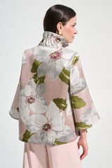 Joseph Ribkoff Floral Jacquard Bell Sleeve Jacket