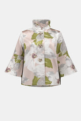 Joseph Ribkoff Floral Jacquard Bell Sleeve Jacket