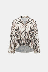 Joseph Ribkoff Satin Animal Print Draped Top