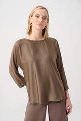 Joseph Ribkoff Satin Boat-Neck Tunic