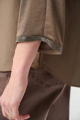 Joseph Ribkoff Satin Boat-Neck Tunic