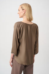 Joseph Ribkoff Satin Boat-Neck Tunic