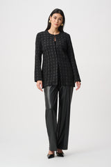 Joseph Ribkoff Textured Jacquard Collarless Jacket