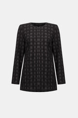 Joseph Ribkoff Textured Jacquard Collarless Jacket