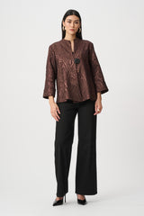 Joseph Ribkoff Jacquard Animal Trapeze Jacket