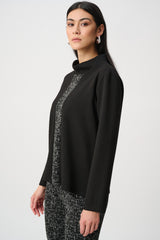 Joseph Ribkoff Jacquard And Scuba Jersey Boxy Top