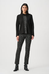 Joseph Ribkoff Jacquard And Scuba Jersey Boxy Top