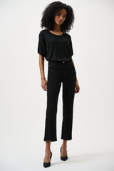 Joseph Ribkoff Metallic Knitted Rhinestone Top