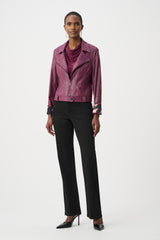 Joseph Ribkoff Foiled Faux Suede Fitted Jacket
