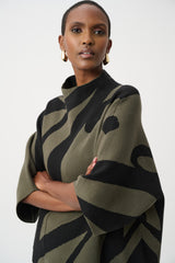 Joseph Ribkoff Abstract Funnel Neck Sweater