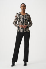 Joseph Ribkoff Leatherette And Mesh Jacket