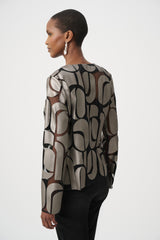 Joseph Ribkoff Leatherette And Mesh Jacket