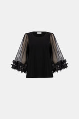 Joseph Ribkoff Embellished Bell Sleeve Top