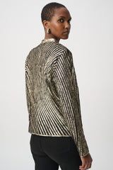 Joseph Ribkoff Metallic Soutache Fitted Jacket