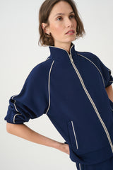Joseph Ribkoff Piped Funnel Neck Track Jacket