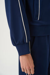 Joseph Ribkoff Piped Funnel Neck Track Jacket