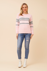 Caroline Morgan Jacquard Pattern Knit Jumper