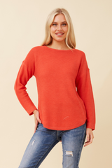 Caroline Morgan Curved Hem Pullover