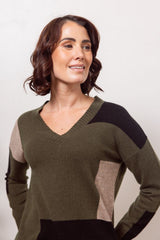 See Saw Australian Wool Blend Patchwork Sweater