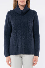 Jump Cowl Neck Cable Pullover