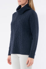 Jump Cowl Neck Cable Pullover