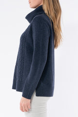 Jump Cowl Neck Cable Pullover