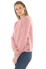 Jump Fleck Side Button Pullover