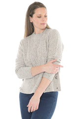 Jump Fleck Side Button Pullover
