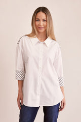 See Saw 100% Cotton Spliced Stripe Shirt