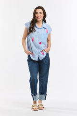 Italian Star Anime Emdroidered Shirt