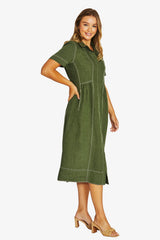 Jump Seam Detail Shirt Dress