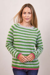 See Saw Angora/Nylon Stripe Crew
