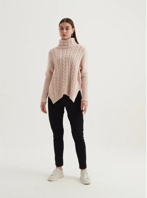 Tirelli High Neck Cable Knit