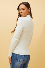 Caroline Morgan Polo Neck Ribbed Skivvy