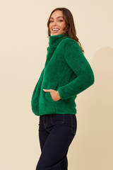 Caroline Morgan Zip Fluffy Jacket