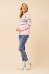 Caroline Morgan Jacquard Pattern Knit Jumper