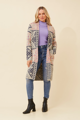 Caroline Morgan Jacquard Knit Cardigan