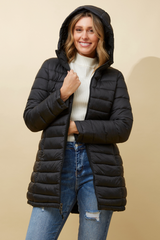 Caroline Morgan Reversible Hooded Puffer Coat