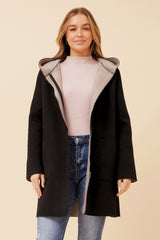 Caroline Morgan Zip Front Hooded Jacket