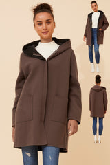 Caroline Morgan Zip Front Hooded Jacket