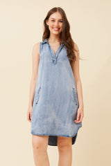 Caroline Morgan Denim Sleeveless Dress