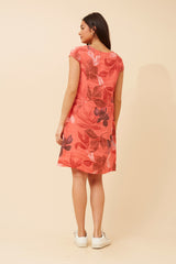 Bottega Leaf Print Linen Dress