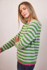 See Saw Angora/Nylon Stripe Crew