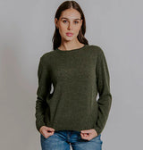 Fields Crew Neck Cable Trim Merino Blend Jumper