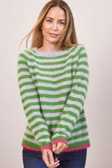 See Saw Angora/Nylon Stripe Crew