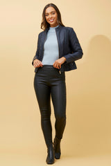 Caroline Morgan Vegan Leather Biker Jacket