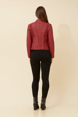 Caroline Morgan Vegan Leather Biker Jacket