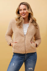Caroline Morgan Zip Fluffy Jacket