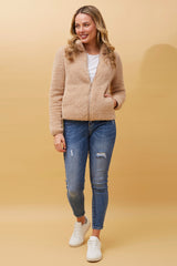 Caroline Morgan Zip Fluffy Jacket