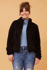 Caroline Morgan Zip Fluffy Jacket